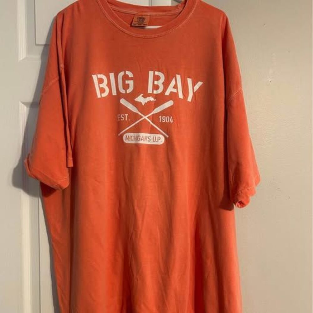 Comfort Colors 3XL Big Bay Michigan UP T Shirt Orange Heavyweight Garment Dyed